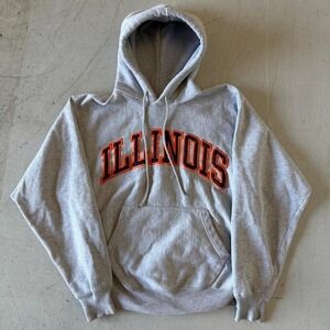 2000s Illinois Hoodie Men's Small Thick Vintage